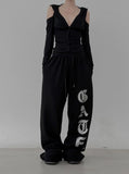 Mette Lettering Wide Sweatpants