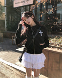 Tay Cross Stud Unbalanced Zip-Up