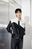 Wave Zipper Biker Jacket Man