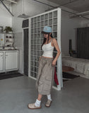 Bulky Pintuck Cargo Bermuda Pants