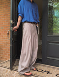 Chid pin tuck wide slacks