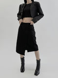 Raju unbalanced wool skirt