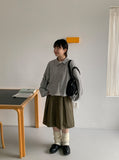 Lissu Pintuck Cotton Midi Skirt