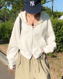 Solid Basic Two-Way Hood Zip-Up