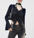 Romenin String Frill Unbalanced T-Shirt