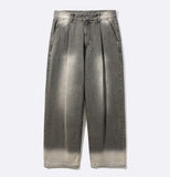 Dust Washing Wide Denim Pants