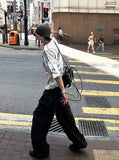 Leather String Patch Bag