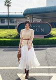 Kane Tiered Banding Long Skirt (Belt set)