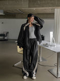 Stung Leather Track Balloon Zip-Up