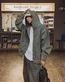 Light washed denim hooded jacket
