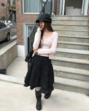 Mien Dot Layered Midi Skirt