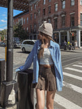 Melo Pleats Checkered Pantskirt