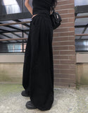 Glen Side Snap Wide Cotton Pants