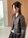 Wort Vintage Washing Leather Crop Blouson Jacket