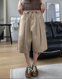 Node cut string cotton bermuda shorts