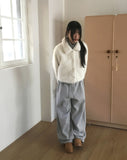 Bnet round button fur short jacket coat