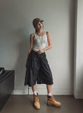 Multi-pocket D-ring Nylon Bermuda Pants