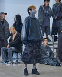 Paneled Denim Sweatshirt
