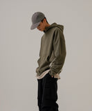 Divide neck up brushed hoodie