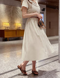Beshu Diagonal V-collar Long One Piece (Belt set)