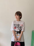 Bellevue Cat Print Oversized Short Sleeve Tee