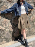 Donic Vintage Washing Pintuck Denim Cropped Jacket