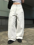 Nere Rivet Side Slit Wide Cotton Pants