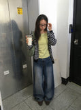 Bahiu Washing Wide Denim Pants