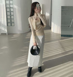 Fake Layered High-Neck Layered Knit Set-Up