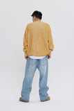 TWO TONE HEAVY KNIT ZIP UP