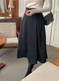 Margaroon Suede Banding Flare Skirt