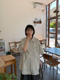 [unisex] Horim Stripe Over Short Sleeve Shirt
