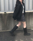 Milan Overfit Leather Blouson Leather Jacket