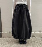 Derun Cotton Balloon Banding Long Skirt