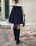 Cello Brushed Pleated Skirt Pants (Belt set)