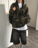 Teebu Camo Half Zip Hooded T-Shirt