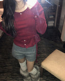 Deho brushed slim top cardigan