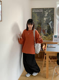 [unisex] Cornmeal Round Color Knit Sweatshirt