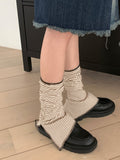 Pearler Stripe Peach Fuzz Slit Long Leg Warmer