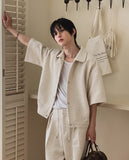 Bound Tweed Half Shirt Jacket