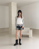 Racine Summer Ribbed Ribbon String Shawl Bolero Cardigan