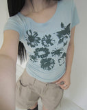 Cheritz Flower Short Sleeve T-shirt