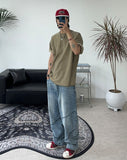 Neble Unbalanced Line Denim Pants
