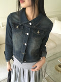 [MADE] Norber Vintage Washing Pocket Cropped Denim Jacket