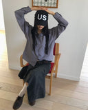 [Belt SET] Poor cut washed unbalanced cotton midi skirt