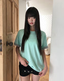 [Unisex] Robon Color Matching Roll-up Short Sleeve T-shirt