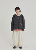 [BAONHAUS] Marshawn Pocket Color Matching Cotton Cardigan