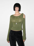 SHOULDER TWIST SLIT TOP