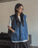 Logan denim hoodie vest