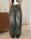 Ponte Leopard Back Pocket Wide Pants